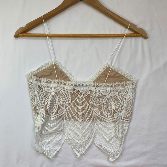 Jhene Aiko x Lovers and Friends Remember Me Top XS White Lace Crop Bralette - Picture 3 of 12